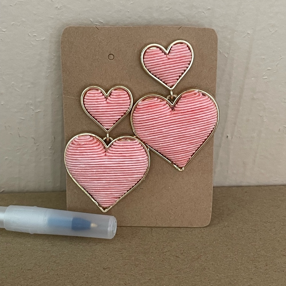 Sugarfix Pink Puffy Heart Earrings